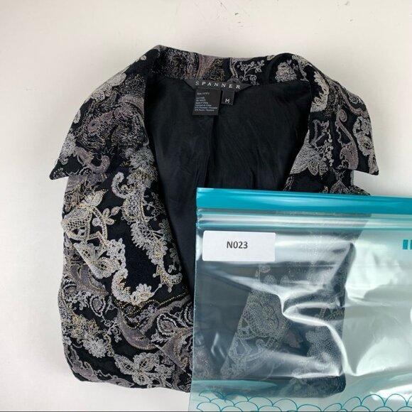 Spanner I Black Velvet I Paisley Print I Jacket  Blazer - Picture 6 of 10